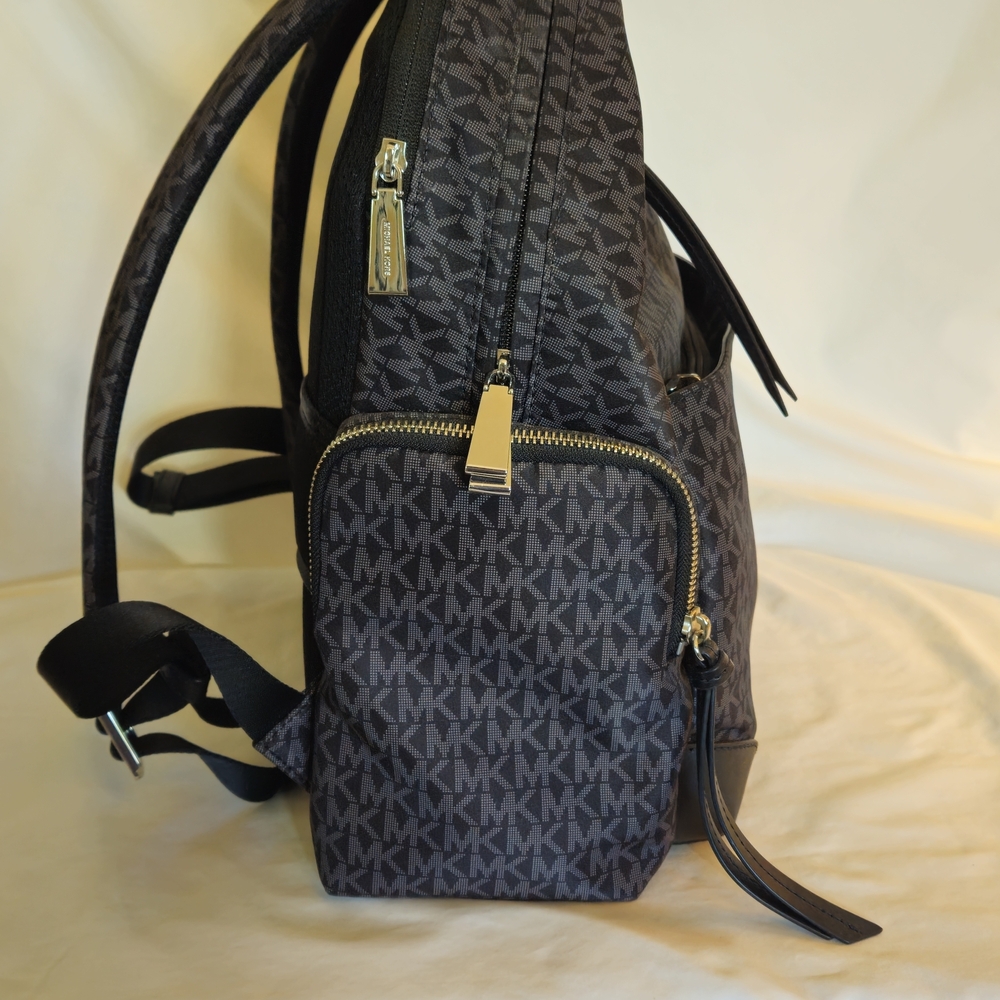 Michael Kors Women's Black Signature MK Backpack - Picture 2 of 8